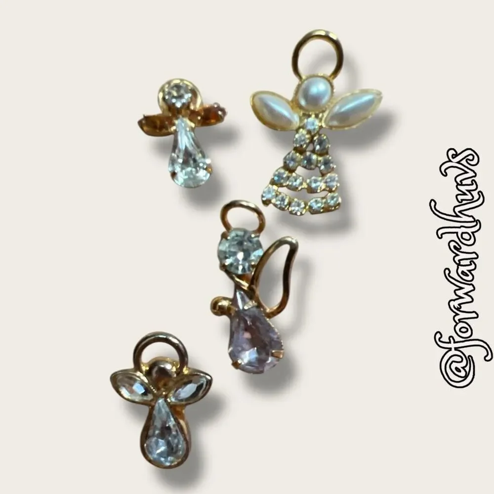 Bundle Sale 3 for $15 | Angel Pin Set – Four with Butterfly Backings - One With